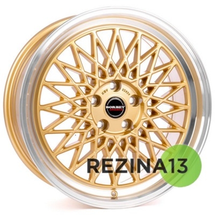 Borbet B 7x17 4x100 ET38 DIA64,1 (gold rim polished)