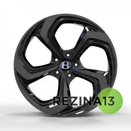 Replica Bentley (BN22826) 10x22 5x130 ET28 DIA71,6 (gloss black dark machined face)