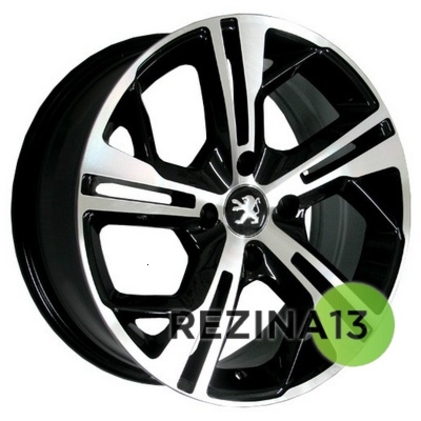 Replica Peugeot (PG5139) 6,5x15 4x108 ET18 DIA65,1 (black machined face)