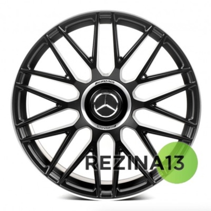 Replica Mercedes (MR01) 10x22 5x112 ET45 DIA66,6 (matt black lip polished)