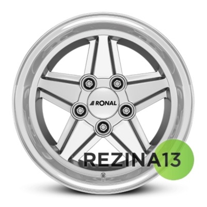 Ronal R9 7x15 5x120 ET17 DIA82 (silver machined lip)